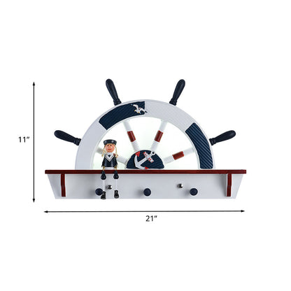 Vivolux | Kinderschemel Wandleuchte Acryl LED Nachttisch Wandmontage Lampe in Weiß und Blau, Weiß/Warme Licht