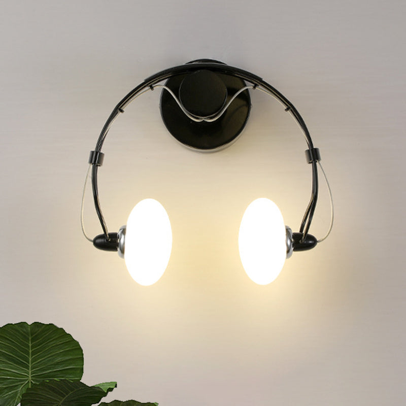 Vivolux | Cartoon Hoofset Vorm Wandlamp Verlichting Metalen 2-Licht Gang LED Wandlamp in Wit/Zwart