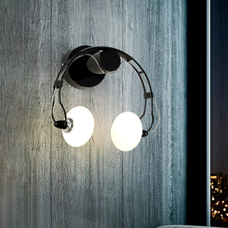 Vivolux | Cartoon Hoofset Vorm Wandlamp Verlichting Metalen 2-Licht Gang LED Wandlamp in Wit/Zwart