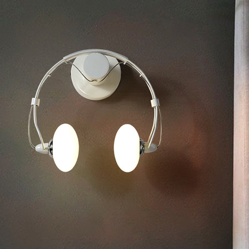 Vivolux | Cartoon Hoofset Vorm Wandlamp Verlichting Metalen 2-Licht Gang LED Wandlamp in Wit/Zwart