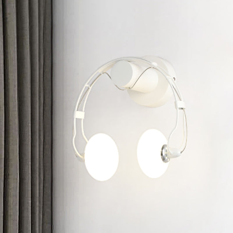 Vivolux | Cartoon Hoofset Vorm Wandlamp Verlichting Metalen 2-Licht Gang LED Wandlamp in Wit/Zwart