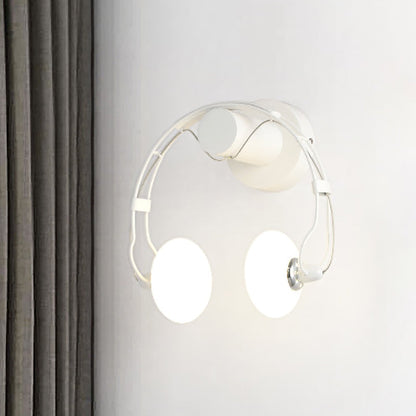 Vivolux | Cartoon Hoofset Vorm Wandlamp Verlichting Metalen 2-Licht Gang LED Wandlamp in Wit/Zwart