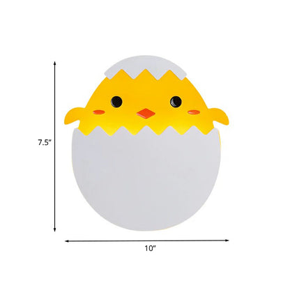 Vivolux | Eggette/Dino Wandverlichting Cartoon Acryl LED Groen/Geel Wandlamp in Wit/Warm Licht voor Kinderen Bedside