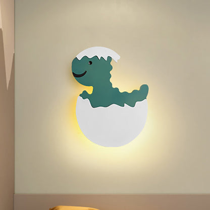 Vivolux | Eggette/Dino Wandverlichting Cartoon Acryl LED Groen/Geel Wandlamp in Wit/Warm Licht voor Kinderen Bedside