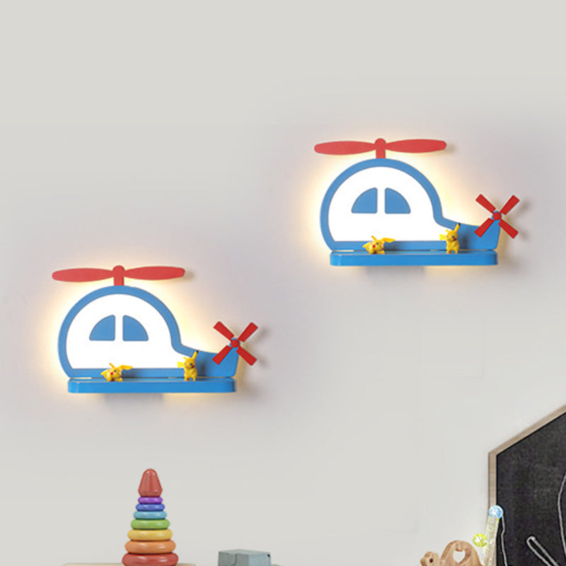 Vivolux | Acryl Olifant/Voertuig/Pompoen Wandlamp Cartoon LED Muur Geïnstalleerd Lamp met Opslag Bureau in Pewter/Geel/Blauw, Wit/Warm Licht