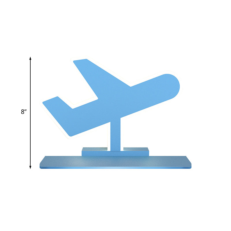 Vivolux | Eisen Kokosnootboom/Auto/Vliegtuig Wandverlichting Cartoon LED Blauw/Roz Sconce Lamp Fixture met Opbergtafel in Wit/Warm Licht