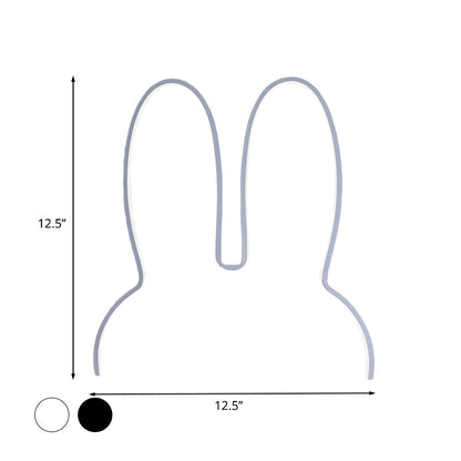 Vivolux | Cartoon Rabbit Frame Wandlamp Verlichting Acryl LED Bedlamp Fixture in Wit/Zwart