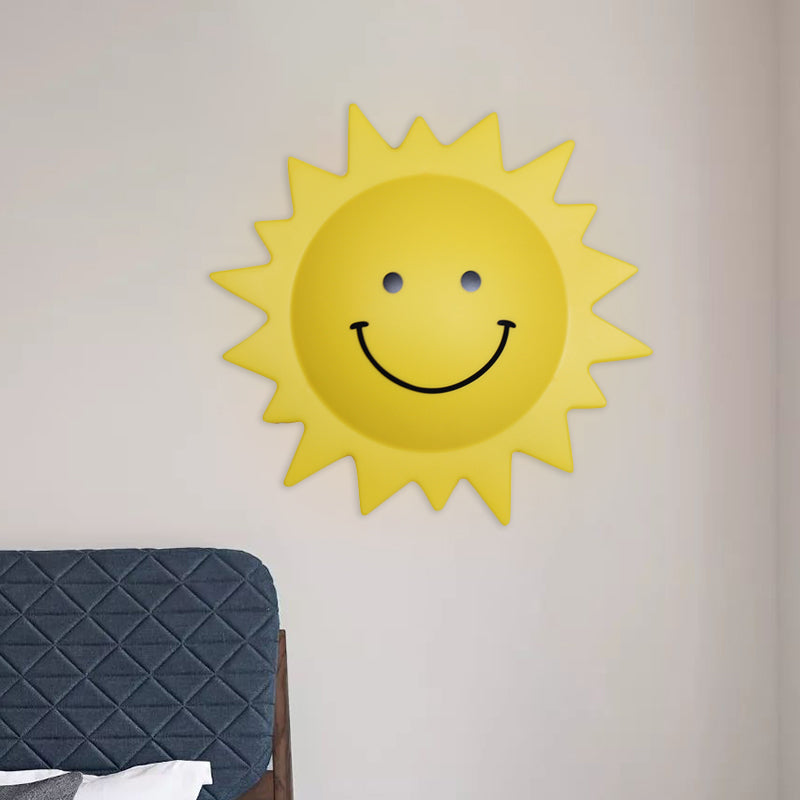 Vivolux | Plastik Sonnenförmige Wandleuchte Cartoon LED Wandlampe in Gelb für Kinderzimmer
