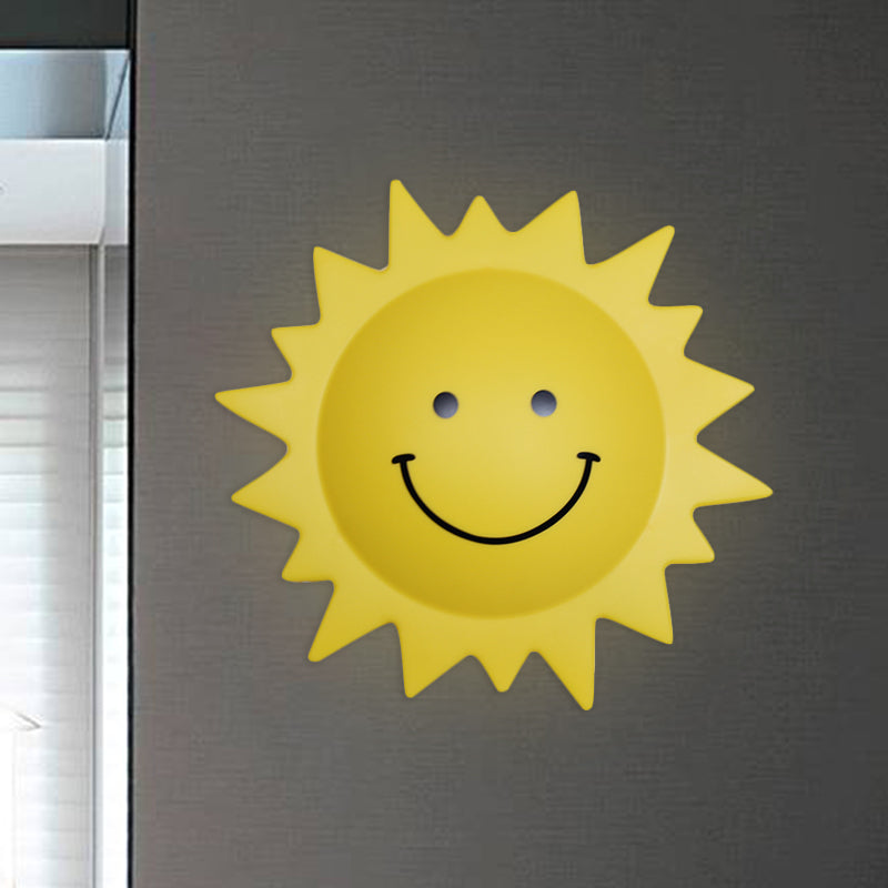 Vivolux | Plastik Sonnenförmige Wandleuchte Cartoon LED Wandlampe in Gelb für Kinderzimmer