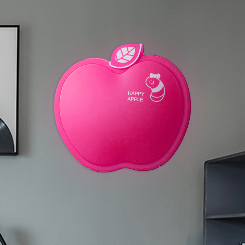 Vivolux | Apple-Like Wandverlichting Cartoon Plastic Wit/Roze/Geel LED Wandlamp met Klein Wormpatroon