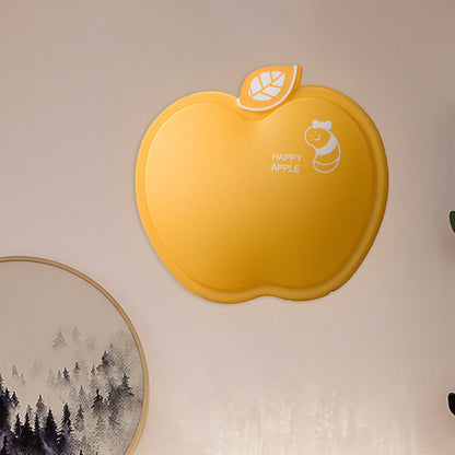 Vivolux | Apple-Like Wandverlichting Cartoon Plastic Wit/Roze/Geel LED Wandlamp met Klein Wormpatroon