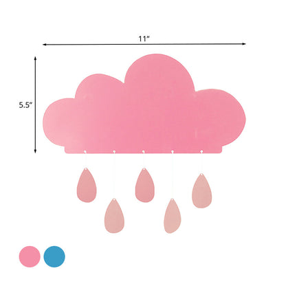 Vivolux | Regenwolk Vorm Wandlamp Cartoon Acryl LED Nachttafellamp Bevestiging in Blauw/Roze