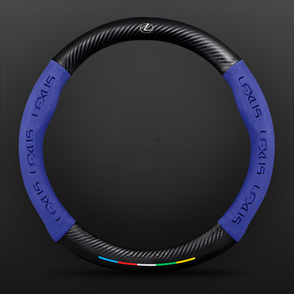 Anti-Rutsch 3D Prägung Kohlefaser Leder Auto Lenkradbezug Universelle Passform