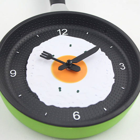 Vivolux | Spiegelei-Pfanne Uhr Stummuhr einfache Uhr Wanduhr Wanduhr