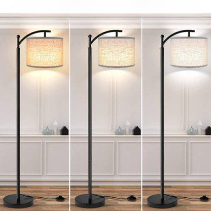 Vivolux | Stehlampe mit 3 Farbtemperaturen LED-Glühbirne, Stehlampe hohe industrielle Stehlampe Lesen für Schlafzimmer, Büro, weiße Lampenschirm enthalten