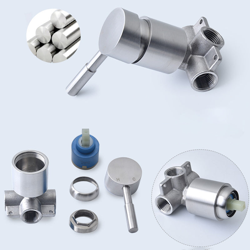 Vivolux | Edelstahl Duschkombination Runder Festduschkopf mit Duscharm