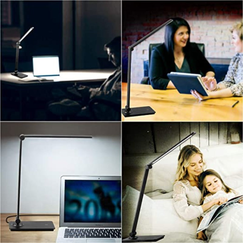Vivolux | LED-Schreibtischlampe, Touch-Control-Schreibtischlampe mit 3 Helligkeitsstufen, dimmbare Büronlampe mit verstellbarem Arm, faltbare Tischlampe für Tisch Schlafzimmer Nachttisch Büro