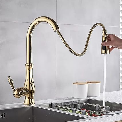 Vivolux | Messing Küchenarmatur Pull Out Mixer Spüle Wasserhahn 360 Rotation Single Handle