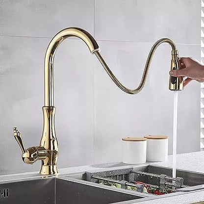 Vivolux | Messing Küchenarmatur Pull Out Mixer Spüle Wasserhahn 360 Rotation Single Handle