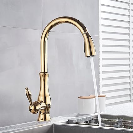 Vivolux | Messing Küchenarmatur Pull Out Mixer Spüle Wasserhahn 360 Rotation Single Handle