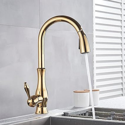 Vivolux | Messing Küchenarmatur Pull Out Mixer Spüle Wasserhahn 360 Rotation Single Handle