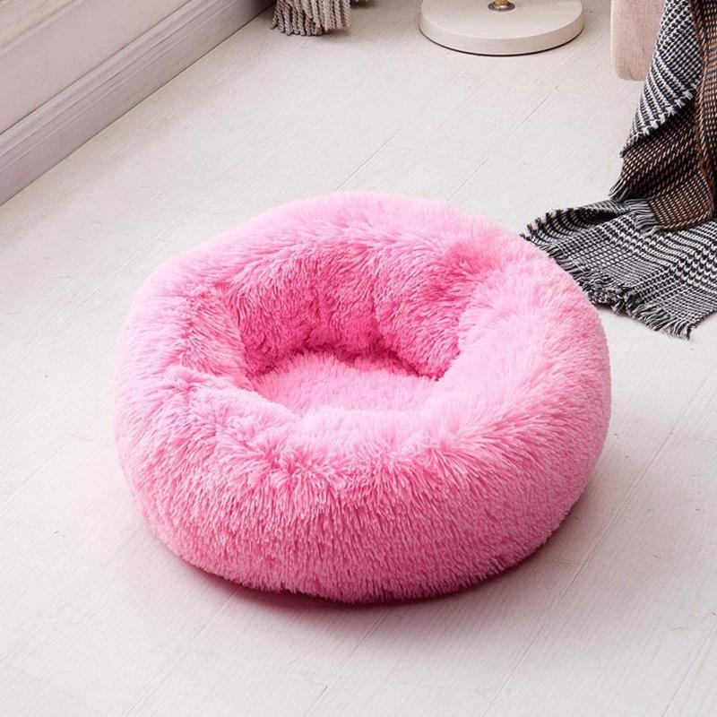 Vivolux | PawNest Beruhigendes Donut-Katzenbett | Rundes Plüsch Nest | Stresslindernd & Gemütlich | Perfekt für Katzen & kleine Hunde