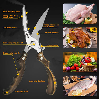 Vivolux | Küchen-Scheren Schwerlast-Küchenscheren-Set 2-Pack, Geflügelscheren Schwerlast-Profischnell