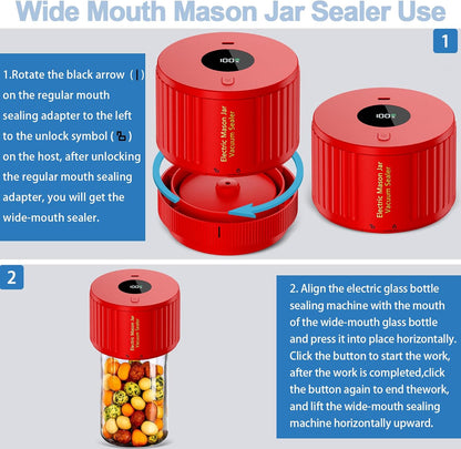 Vivolux | Elektrisches Mason Jar Vakuumierer Set - Bewahre Frische Schnell!