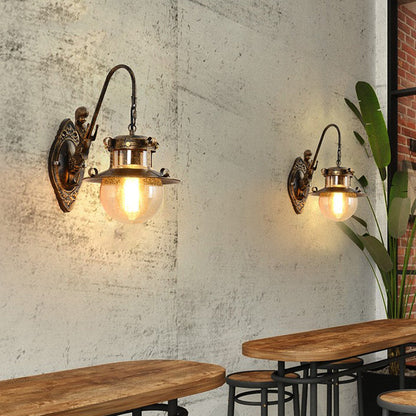 Vivolux | Ball Klare Waterglas Wandlicht Armatuur Klassiek 1 Kop Eetkamer Wandlamp in Messing met Zeemeerminarm