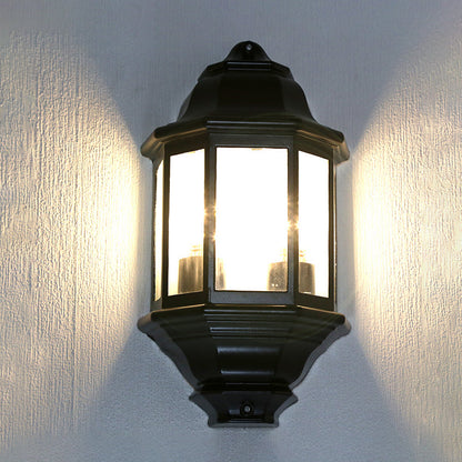 Vivolux | Zwart/Wit Geometrische Wandverlichting Lodges Helder Glas 2-Lamp Hoek Buiten Muur Sconces