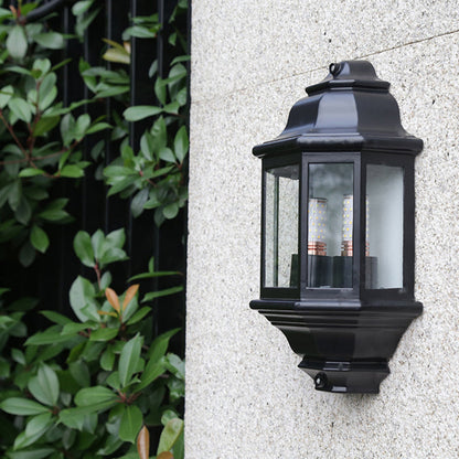 Vivolux | Zwart/Wit Geometrische Wandverlichting Lodges Helder Glas 2-Lamp Hoek Buiten Muur Sconces