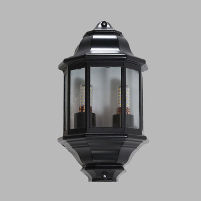 Vivolux | Zwart/Wit Geometrische Wandverlichting Lodges Helder Glas 2-Lamp Hoek Buiten Muur Sconces