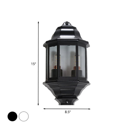 Vivolux | Zwart/Wit Geometrische Wandverlichting Lodges Helder Glas 2-Lamp Hoek Buiten Muur Sconces