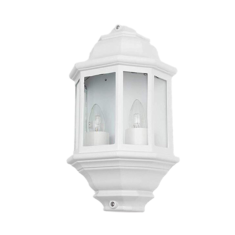 Vivolux | Zwart/Wit Geometrische Wandverlichting Lodges Helder Glas 2-Lamp Hoek Buiten Muur Sconces