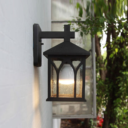 Vivolux | Farmhouse Cuboid Wandlamp 1 Bulb Helder Glas Wandlamp Sconces in Zwart met Open Onderkant