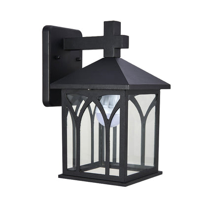 Vivolux | Farmhouse Cuboid Wandlamp 1 Bulb Helder Glas Wandlamp Sconces in Zwart met Open Onderkant