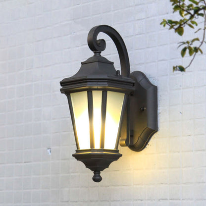 Vivolux | 1 Kopf Gewundene Arm Wandleuchte Land Schwarz Finish Opal-Glas Wandmontage Lampenarmatur