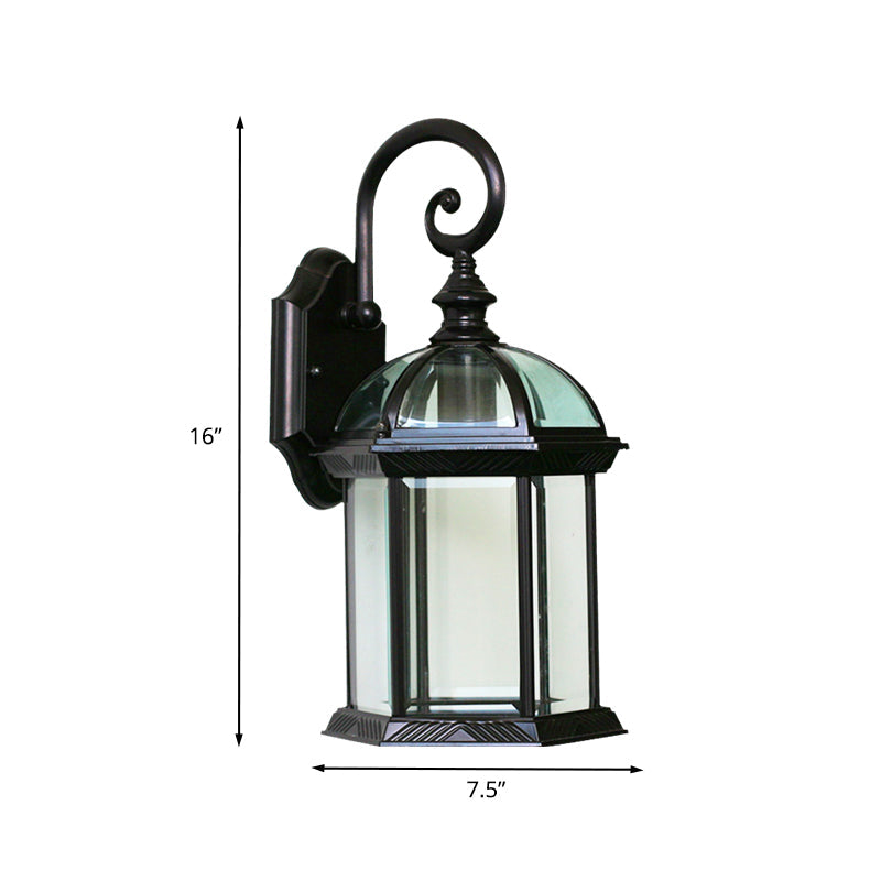 Vivolux | Vogelkooi Buitenwandgemonteerd Licht Ruraal Helder/Gehoord Glas 1-Kop Zwart/Bronzen Afwerking Wandlamp