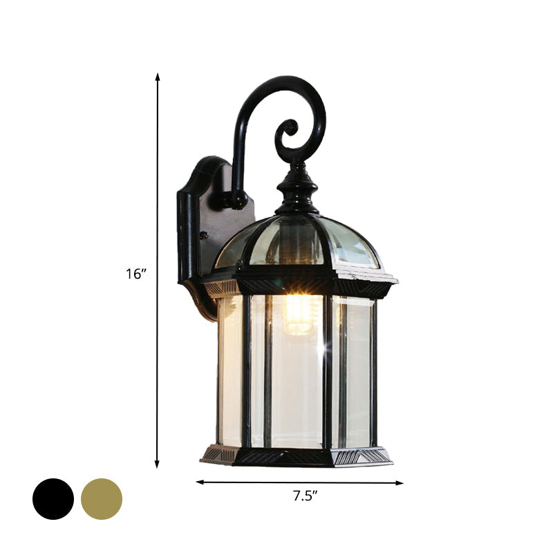 Vivolux | Vogelkooi Buitenwandgemonteerd Licht Ruraal Helder/Gehoord Glas 1-Kop Zwart/Bronzen Afwerking Wandlamp