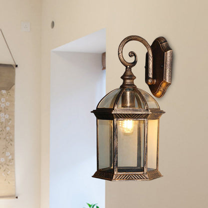 Vivolux | Vogelkooi Buitenwandgemonteerd Licht Ruraal Helder/Gehoord Glas 1-Kop Zwart/Bronzen Afwerking Wandlamp
