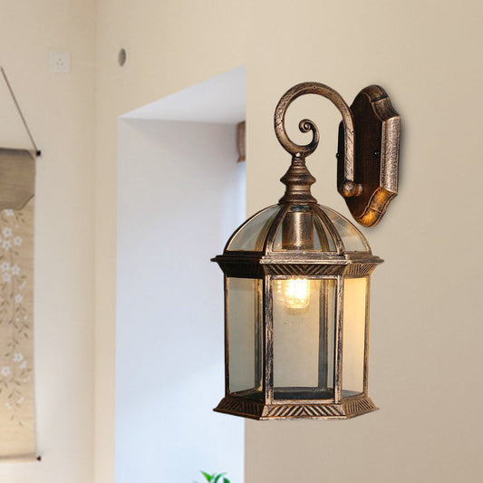 Vivolux | Vogelkooi Buitenwandgemonteerd Licht Ruraal Helder/Gehoord Glas 1-Kop Zwart/Bronzen Afwerking Wandlamp