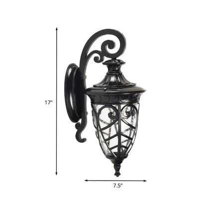 Vivolux | Schwarz 1 Licht Wand Sconces Lampe Rustikal Klar Gesprenkeltes Glas Tannenzapfen Wandbeleuchtung Ideen