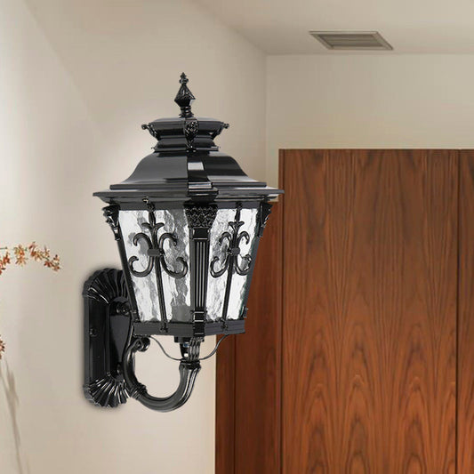 Vivolux | Pijl Bloem Buiten Wandmontage Licht Landelijk Helder Waterglas 1 Licht Zwarte Wandlamp Sconces