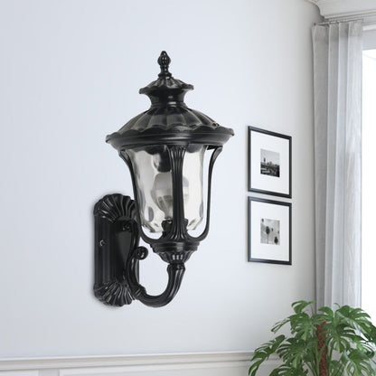 Vivolux | Rustieke Urn Wandlamp Sconces 1-Kop Aluminium Wandmontage Lamp in Zwart/Bronze met Waterglas Shade voor Gang