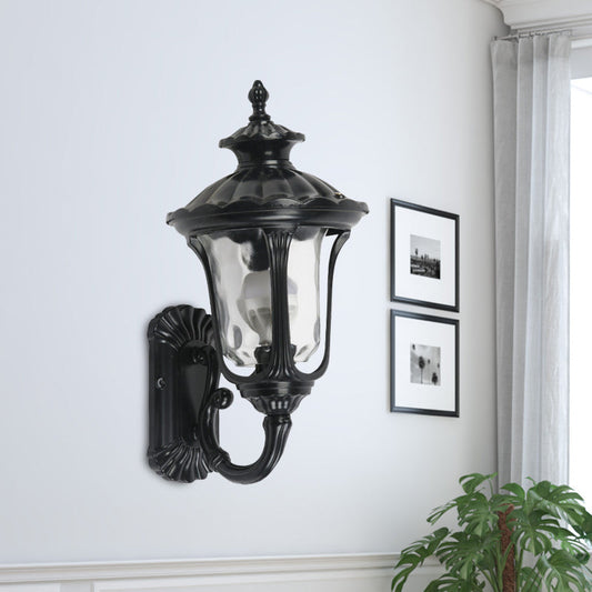 Vivolux | Rustieke Urn Wandlamp Sconces 1-Kop Aluminium Wandmontage Lamp in Zwart/Bronze met Waterglas Shade voor Gang