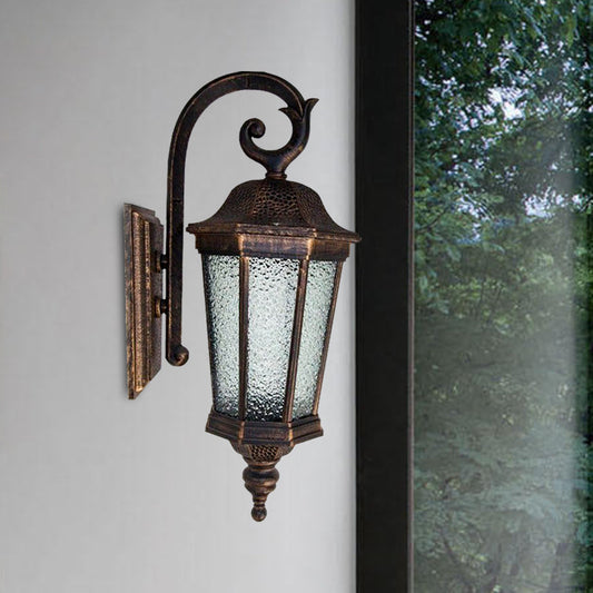 Vivolux | Rust Steranijs Wandlamp Lodges Waterglas 1 Licht Buitenshuis Wandlamp met Tijgerstreepdesign