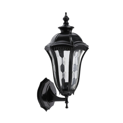 Vivolux | Urn Buiten Wandlamp Verlichting Rustiek Helder Dimpled Glas 1 Peertje Zwarte Wandlamp Fixture