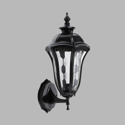 Vivolux | Urn Buiten Wandlamp Verlichting Rustiek Helder Dimpled Glas 1 Peertje Zwarte Wandlamp Fixture