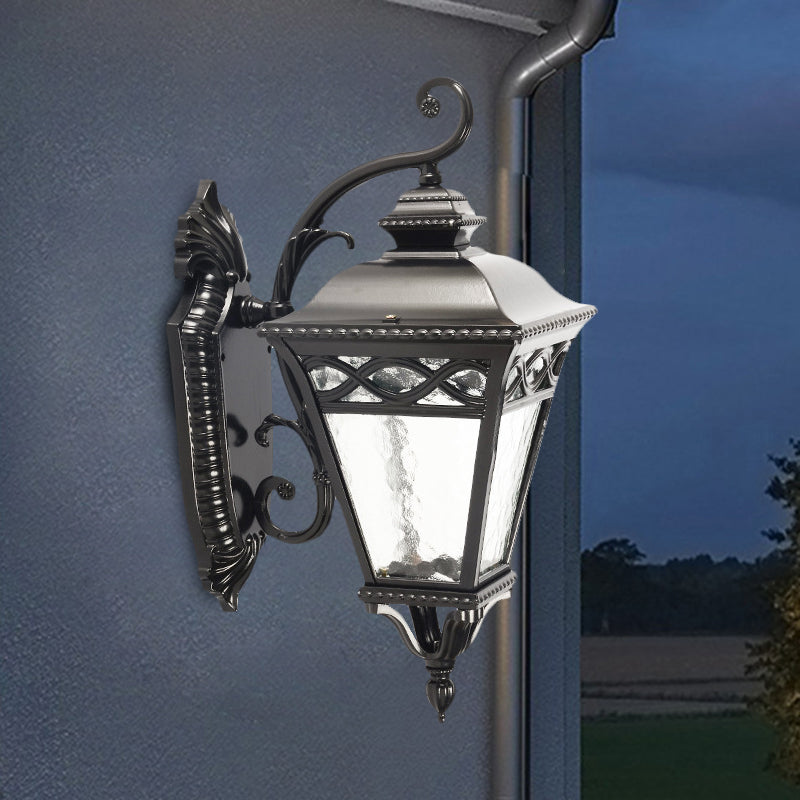 Vivolux | 1 Licht Conische Wandverlichting Ideeën Lodges Zwarte Afwerking Duidelijk Waterglas Wandlamp