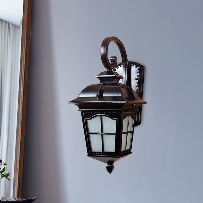 Vivolux | 1-Licht Gedraaide Arm Wandlamp Boerderij Zwart/Goud Aluminium Muur Gemonteerd Licht voor Courtyard